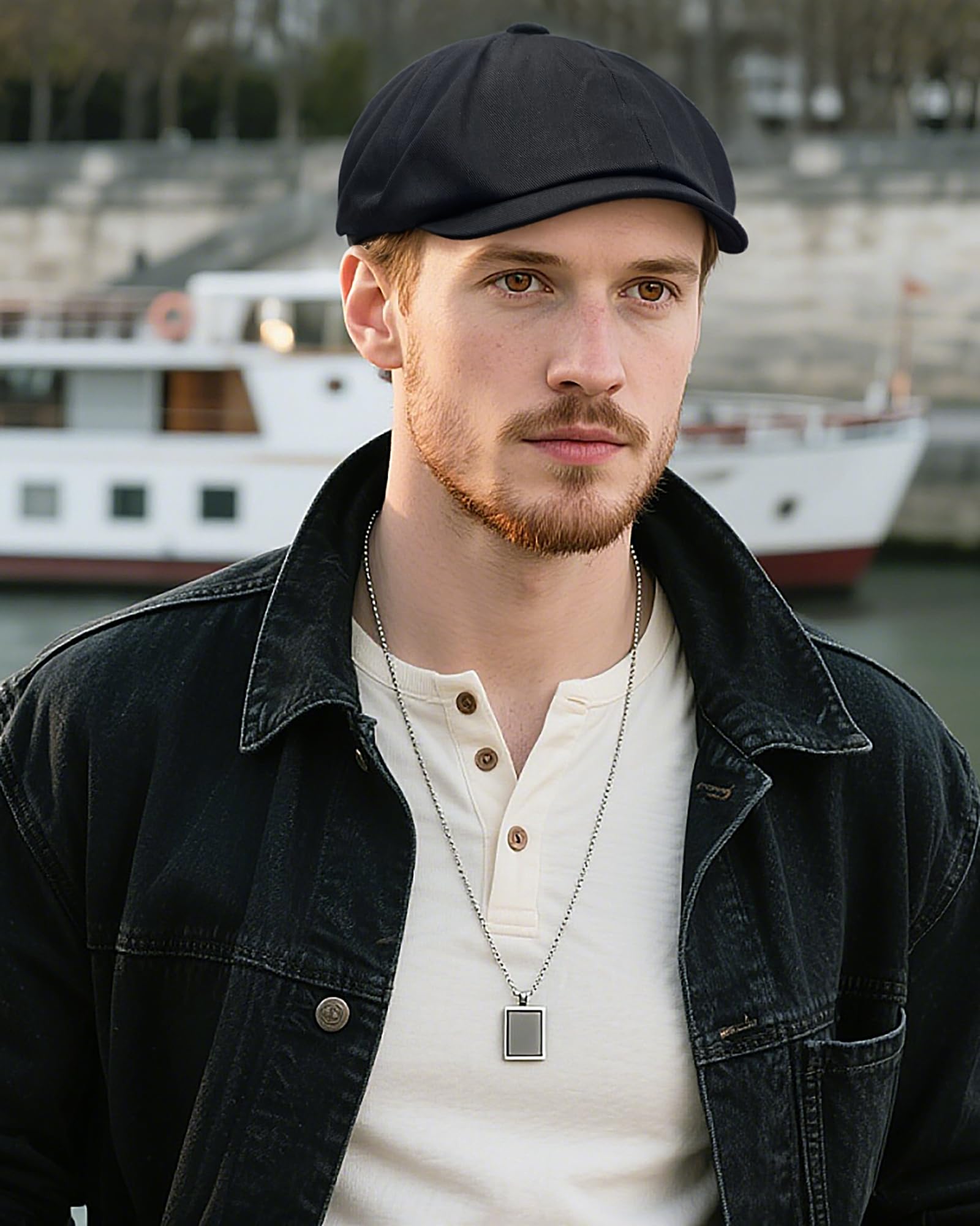 Clakllie Baumwolle Newsboy Cap Sommer Schiebermütze Gatsby Cap Herren Verstellbar Flatcap Vintage Tellermütze Gatsby Cabbie Cap