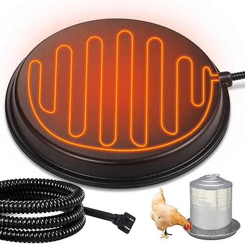Calentador de agua de pollo base calentada para bebedor de aves de corral calentador de agua de pollo de 80 vatios para base calentada de