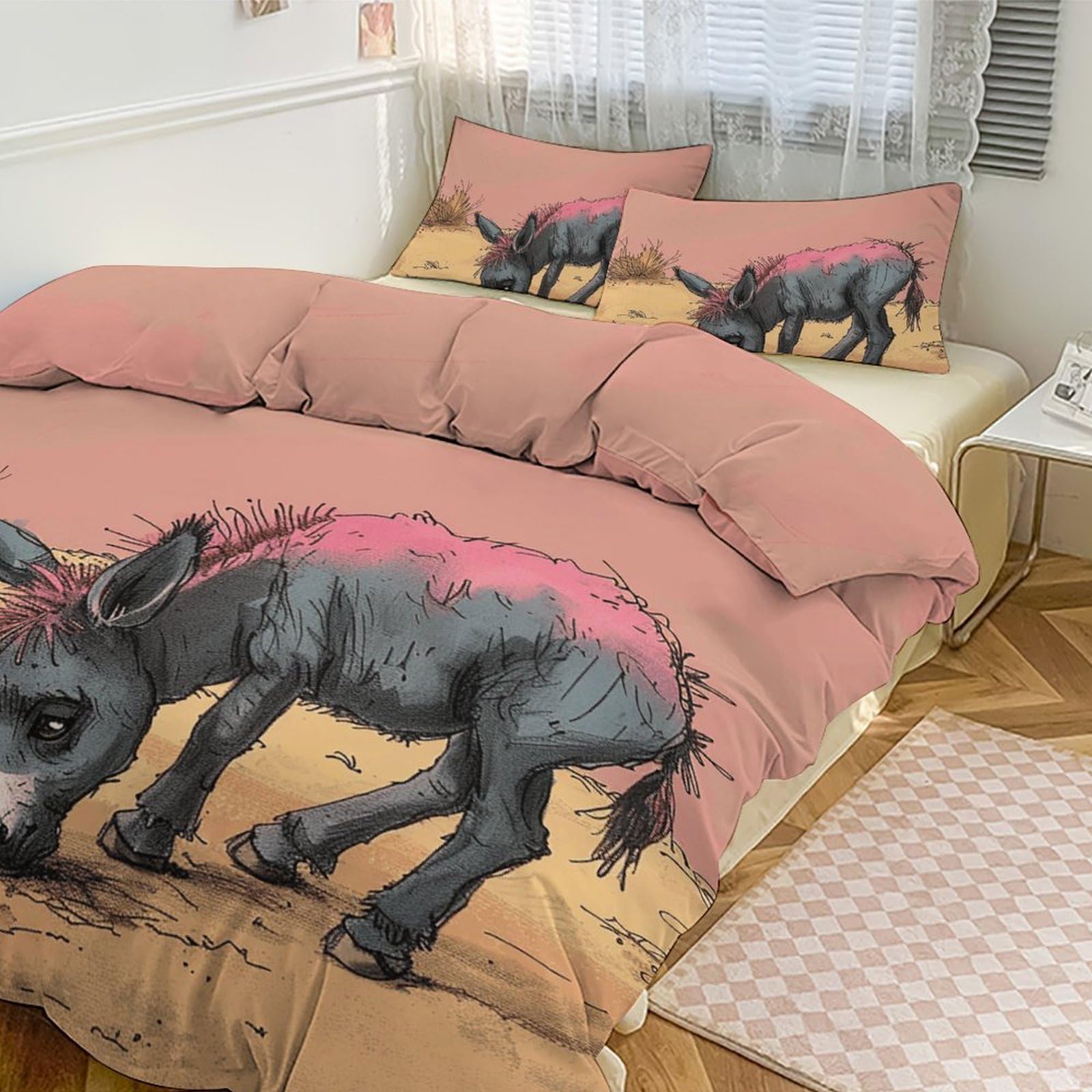 Housse de couette pour grand lit premium parure de lit 3 pièces ultra douce