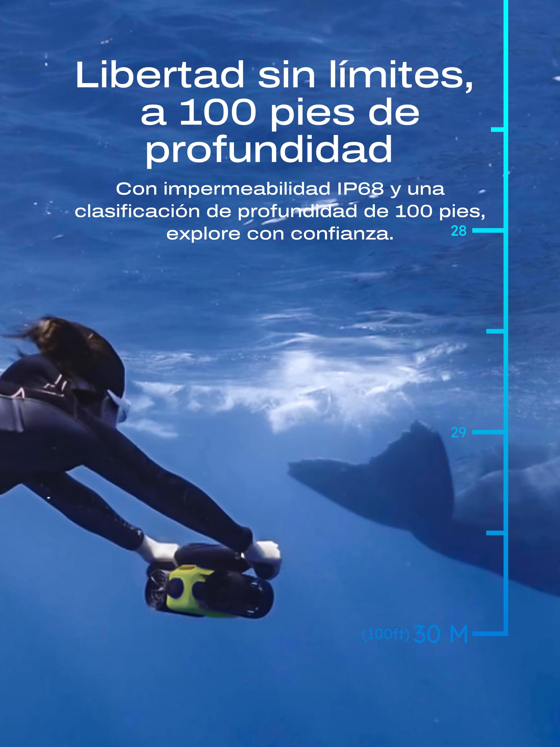 LEFEET C1 Scooter Subacuático Motores duales: Scooters con duración máxima de batería de 60 min, IPX8 30 M a Prueba de Agua para Deportes acuáticos, Buceo en Piscina, Buceo para niños/Adultos
