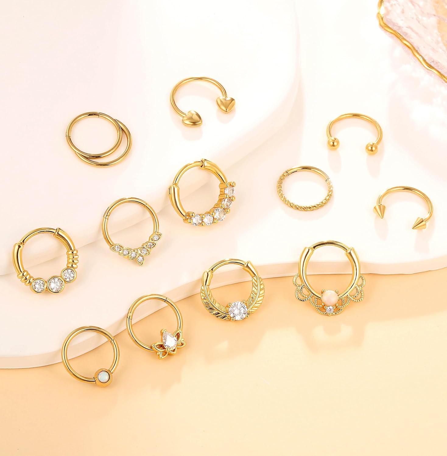 Zankulas Septum Ring 16g Cute Septum Nose Rings Septum Daith Piercing Jewelry Septum Clicker