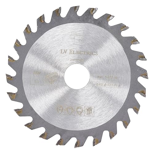 Miniatura 7 de 5 hojas de sierra circular TCT de 3-38 pulgadas con punta de carburo 24T para corte de madera y plástico con eje de 1932 pulgadas (0.591 in) Juego