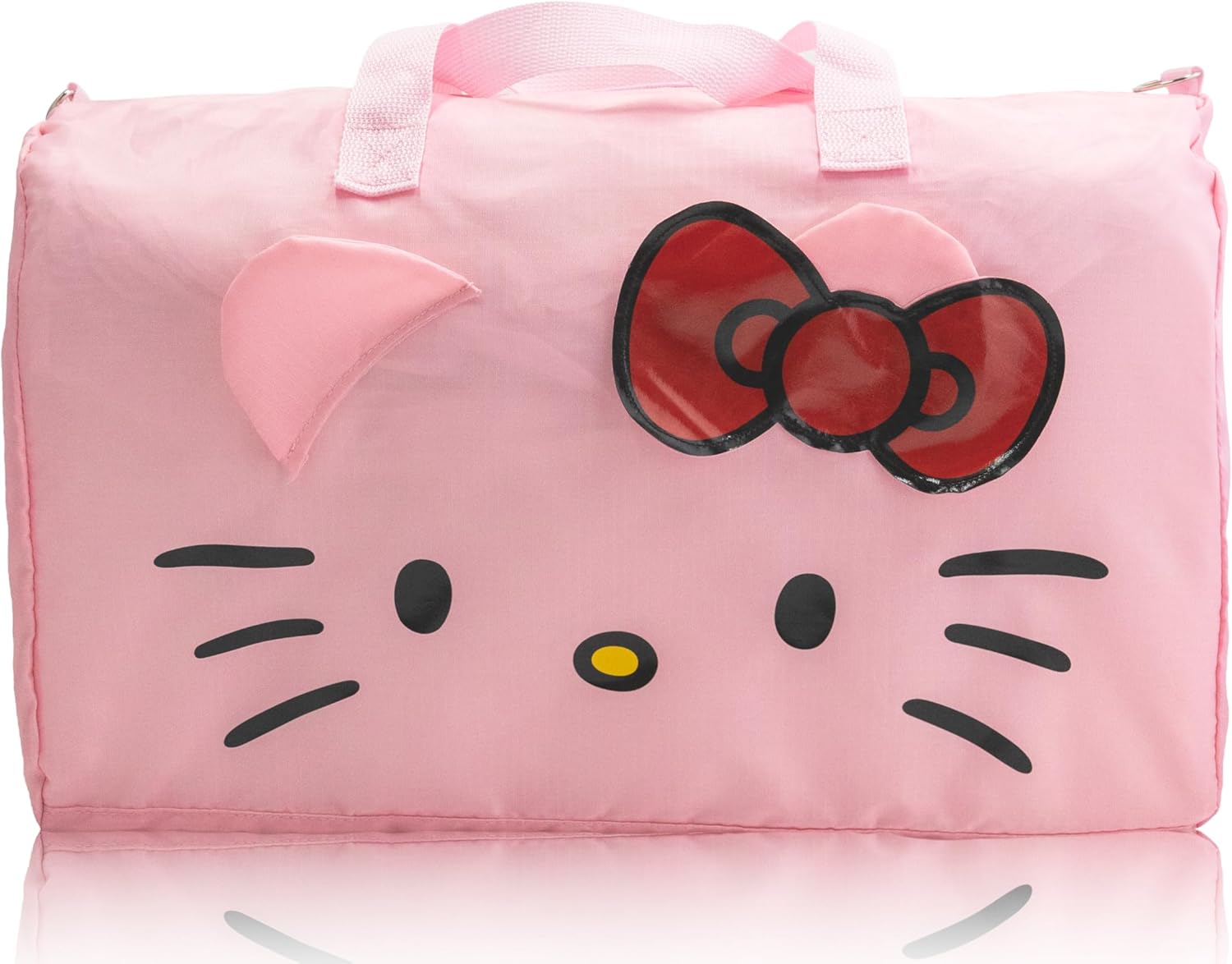 Sanrio Hello Kitty Duffle Bag | Lightweight Foldable Travel Duffel with Shoulder Strap & Luggage Sleeve | Large Packable Hello Kitty Bag for Girls, Teens, or Women | 18" x 12" | Ages 3+