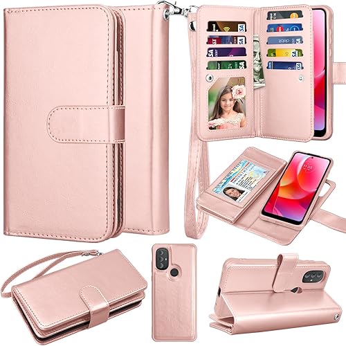 Takfox Moto G Power 2022 - Funda tipo cartera para Motorola G Pure, de piel sintética con tarjetero de crédito, 9 ranuras para tarjetas, cierre Takfox Moto G Power 2022 - Funda tipo cartera para Motorola G Pure, de piel sintética con tarjetero de crédito, 9 ranuras para tarjetas, cierre