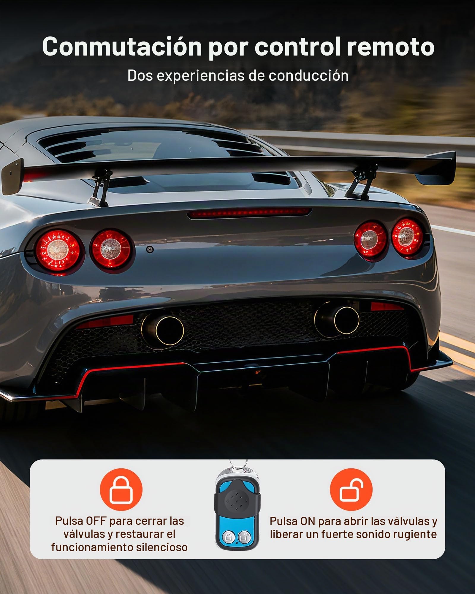 VEVOR Válvula de Escape Eléctrica Universal 6,35 cm, Acero Inoxidable, con Control Remoto, Tubo en Y, Caja de Control Remoto, para Camiones, Sedanes, Autos Deportivos y SUV, Color Metal Natural