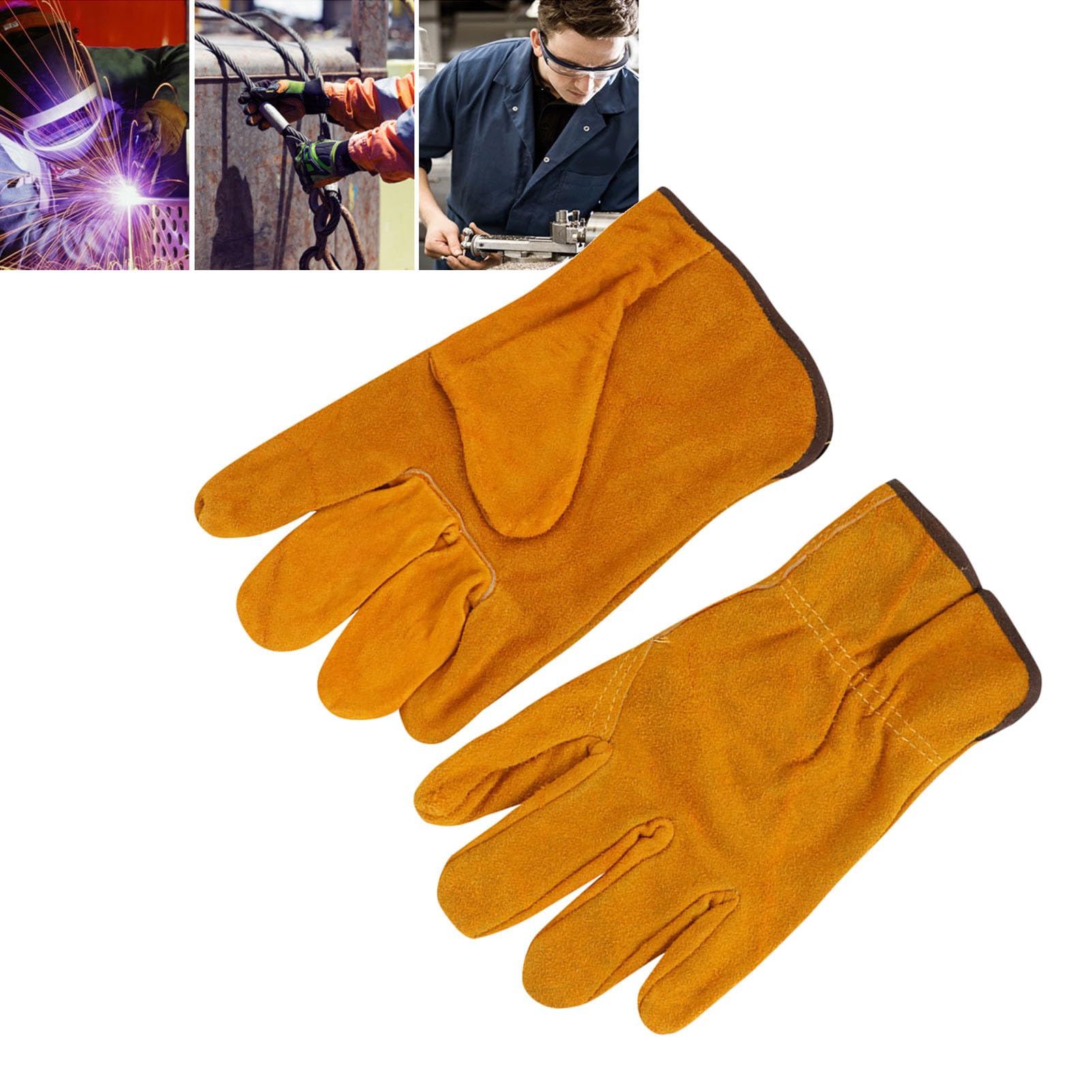 Leapiture Industrial Work Gloves Utility Working Gloves Protective Yellow Versatile for Electrical Welding Hardware Processing