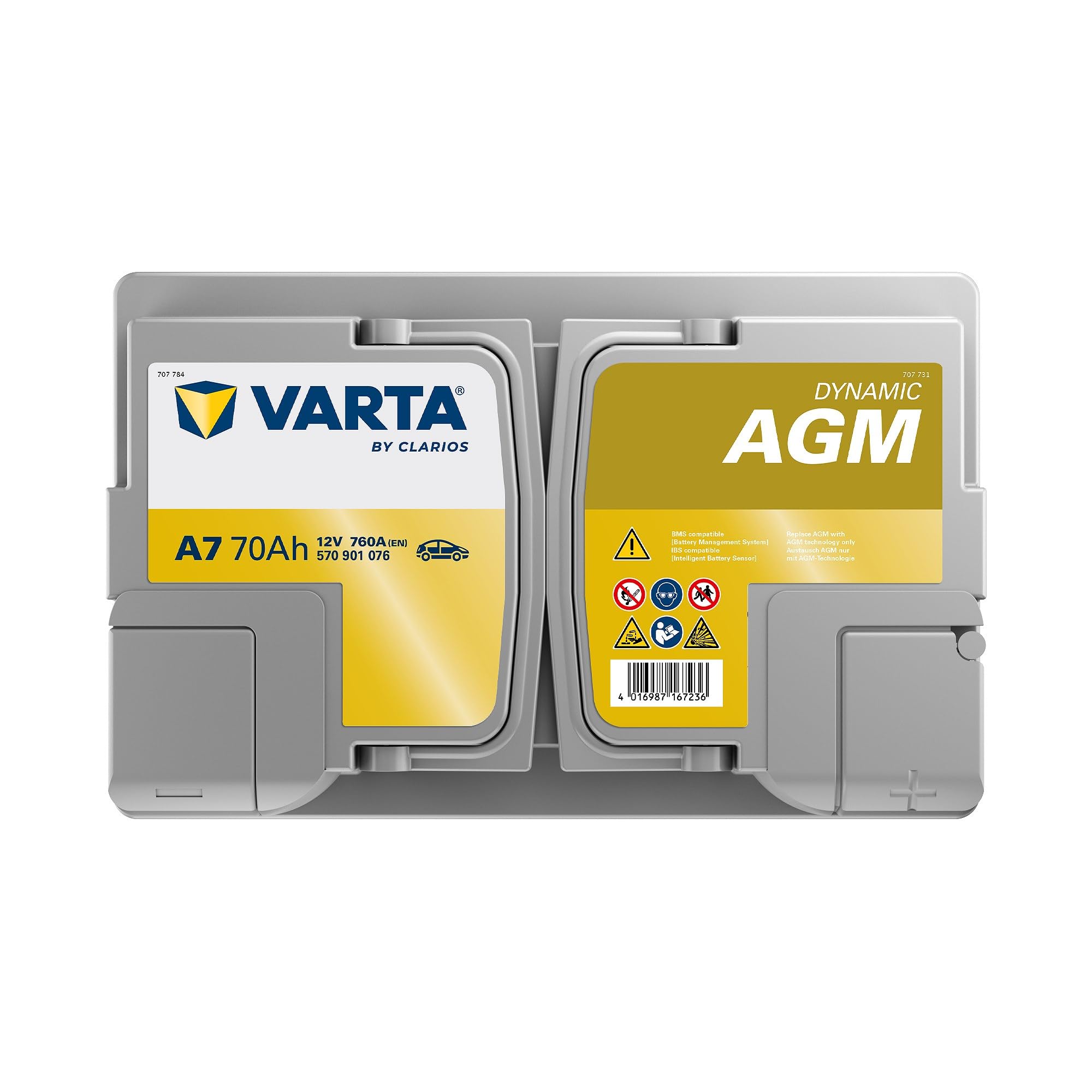 VARTA Batterie 70, Ah 760, A/EN 570901076K262 L 278mm B 175mm H 190mm