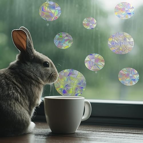 Miniatura 7 de 36 calcomanías anticolisión para ventana, calcomanías de arco iris, para salvar a los pájaros de colisiones de ventanas, vinilo prismático no