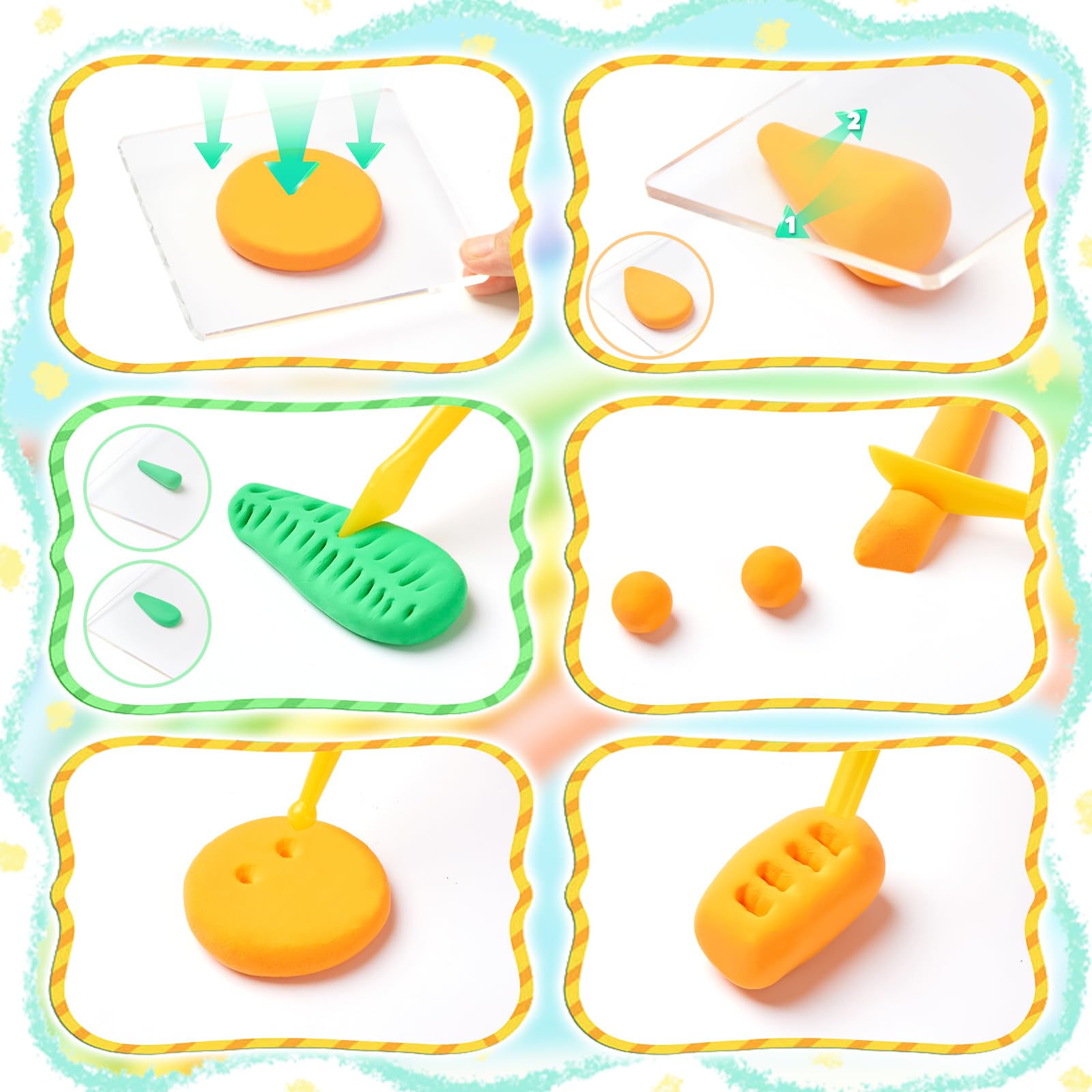 TicKiddos Air Dry Clay, 72 Bags 36 Colors Modelling Clay with 15 Tools, Soft Ultra Light Non-Sticky Magic Clay, Creative Art & Craft Kits, Gift for Boys and Girls Age 3 4 5 6 7 8 9 10 11 12