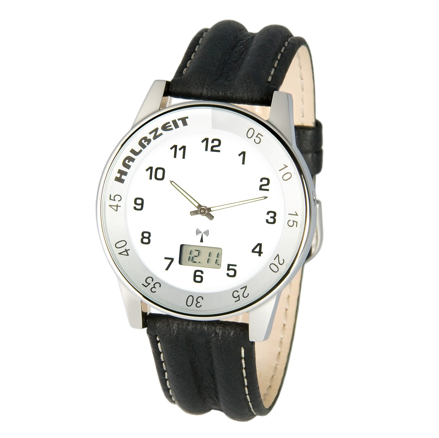 Junghans Funkuhr Junghans Funkuhr mit Lederarmband, Edelstahlgehäuse