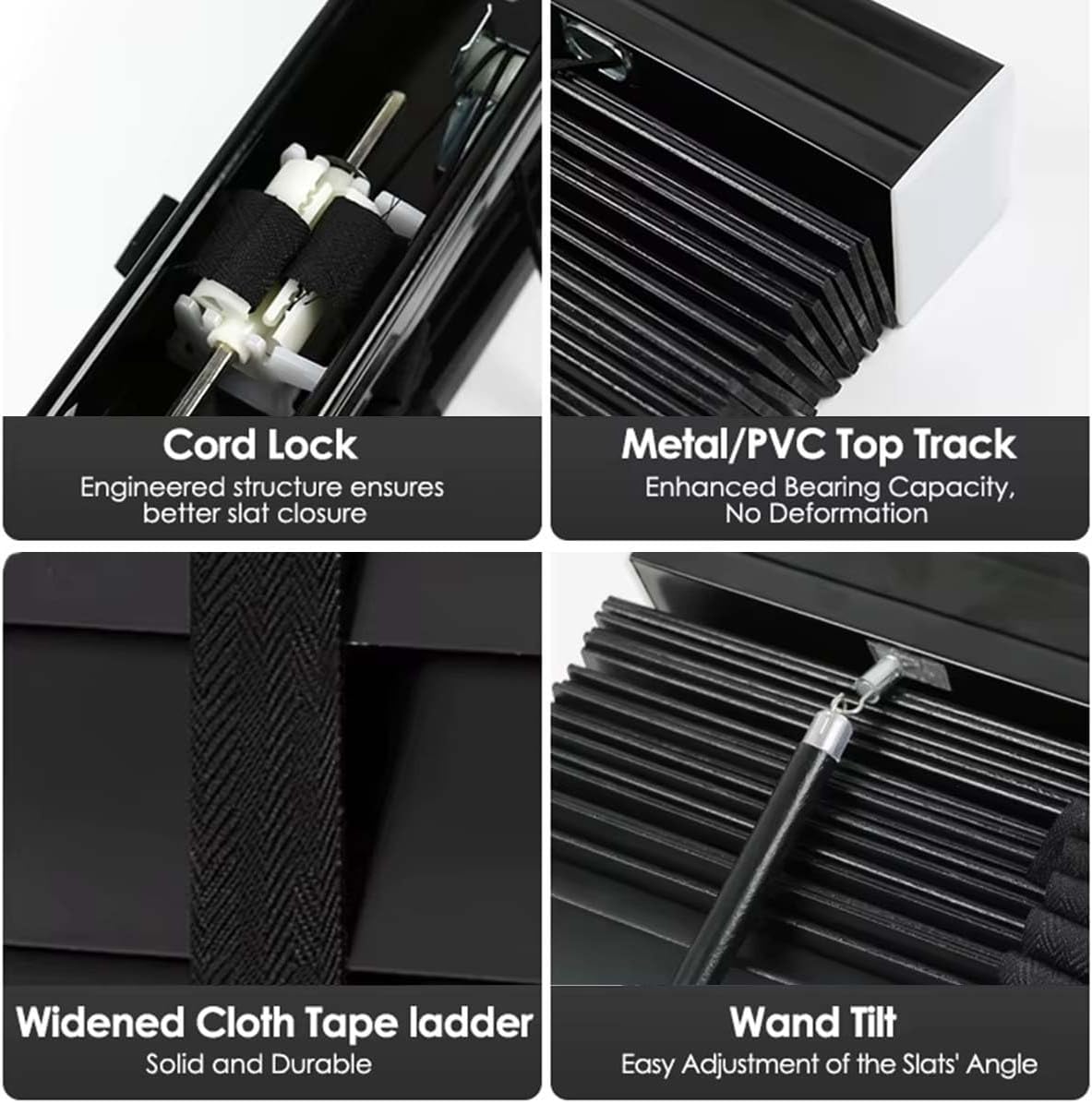 2'' Slats Wood Blinds for Windows, Cordless Indoor Horizontal Shades, 20" 22" 28" 30" 42" 56" 64" 72" Privacy Blackout Wooden Venetian Blinds for Home, Office(Mocha Brown)