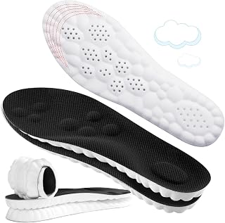 ENLOPQ Men's 4D Cloud Comfort Insoles - Memory Foam Arch Support, Trim-to-Fit for Plantar Fasciitis Pain Relief & Fatigue (US M 7.5-10.5)