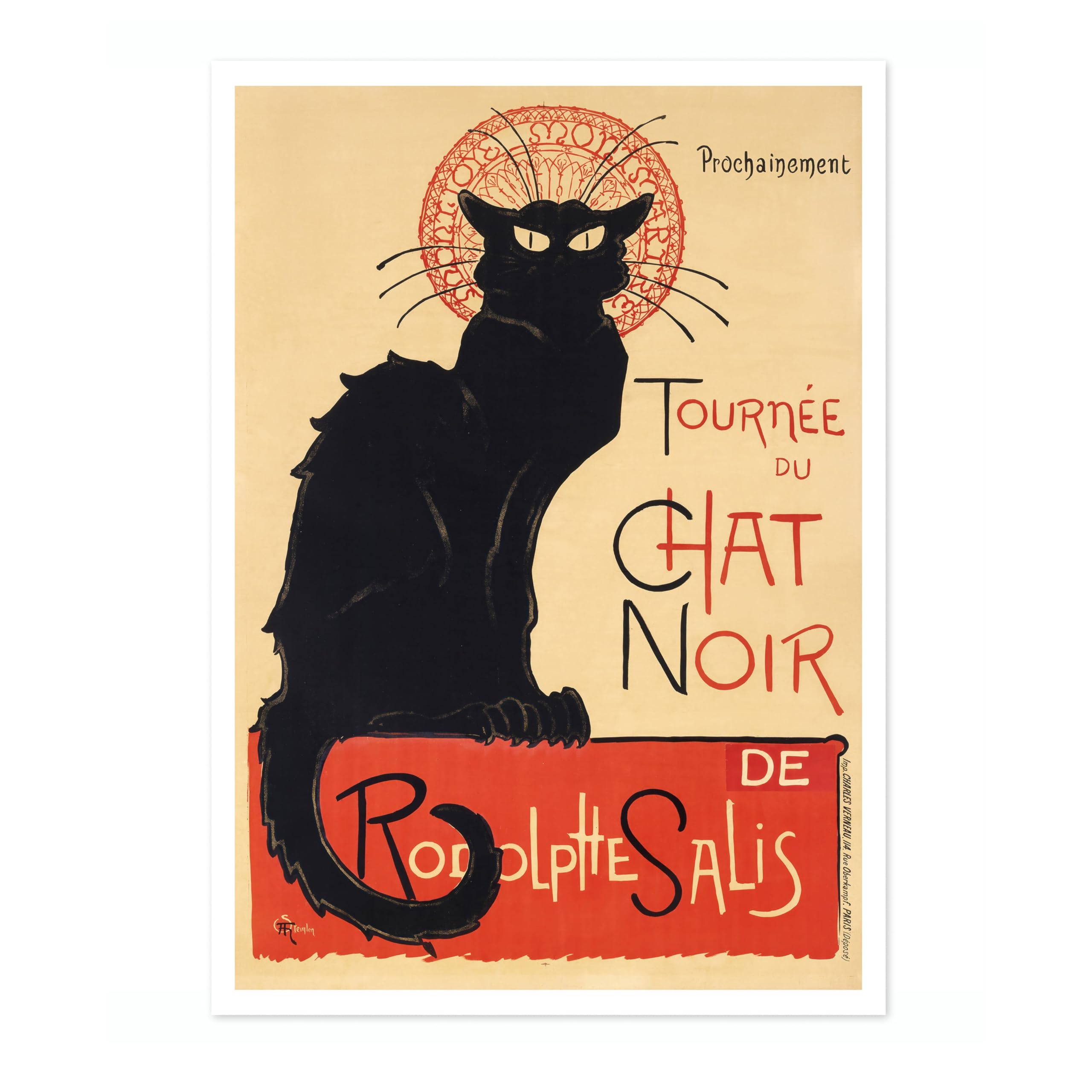 Animato Tournee Du Chat Noir Vintage Advertisment Art Print, Retro Illustration Matchbox Wall Art Poster, Bedroom Home Decor Picture, A4 (Print Only) - 29.7x21cm — image 1