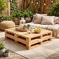 Pallet de Madeira Pinus, Estrado Decorativo Vazado, 70x70cm, para Varanda, Jardim e Decoração, Kit com 2 Unidades (1)