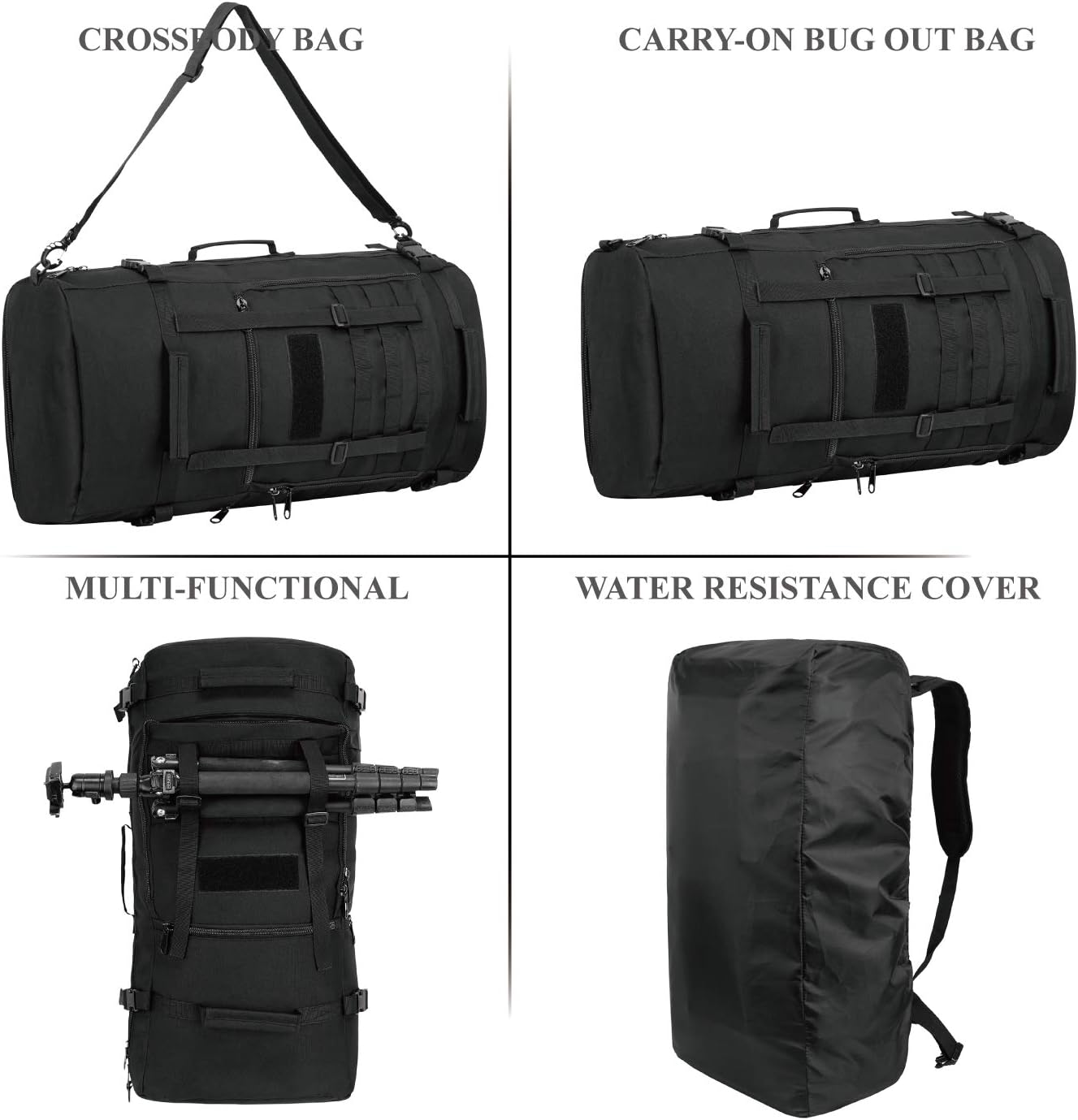 Large Capacity Tactical Backpack Travel Rucksack Bag, Great Outdoor Duffle Bag for Men and Women, 60L