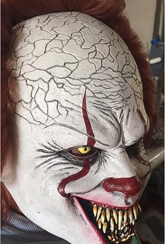 Miniatura 3 de Máscara de payaso IT de Halloween con luces LED, máscara de payaso sangriento iluminada, máscaras de Halloween para fiestas, juegos de rol de payaso