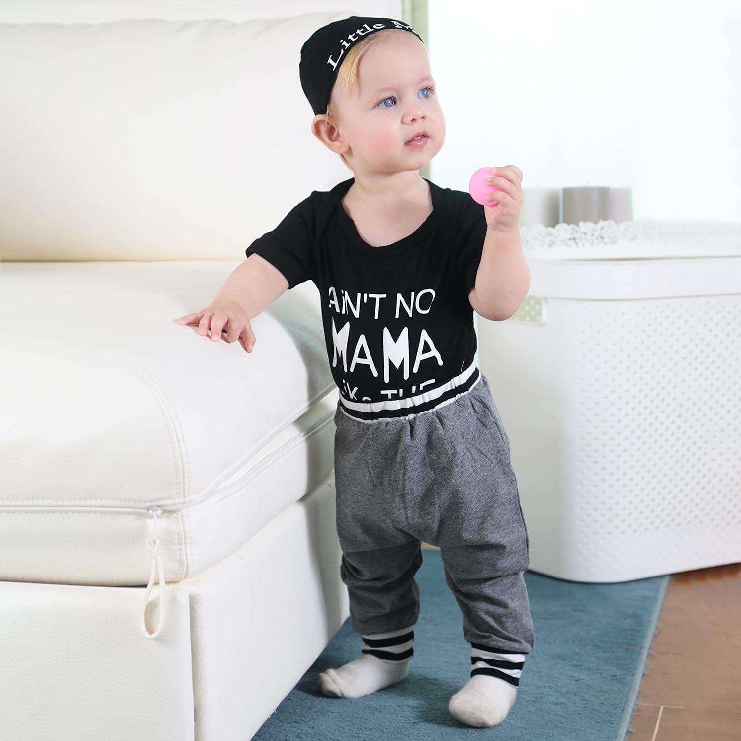 Renotemy Newborn Infant Baby Boy Clothes Outfits New to The Crew Outfits Long Pants Toddler Baby Boy Clothes Set - Image 2