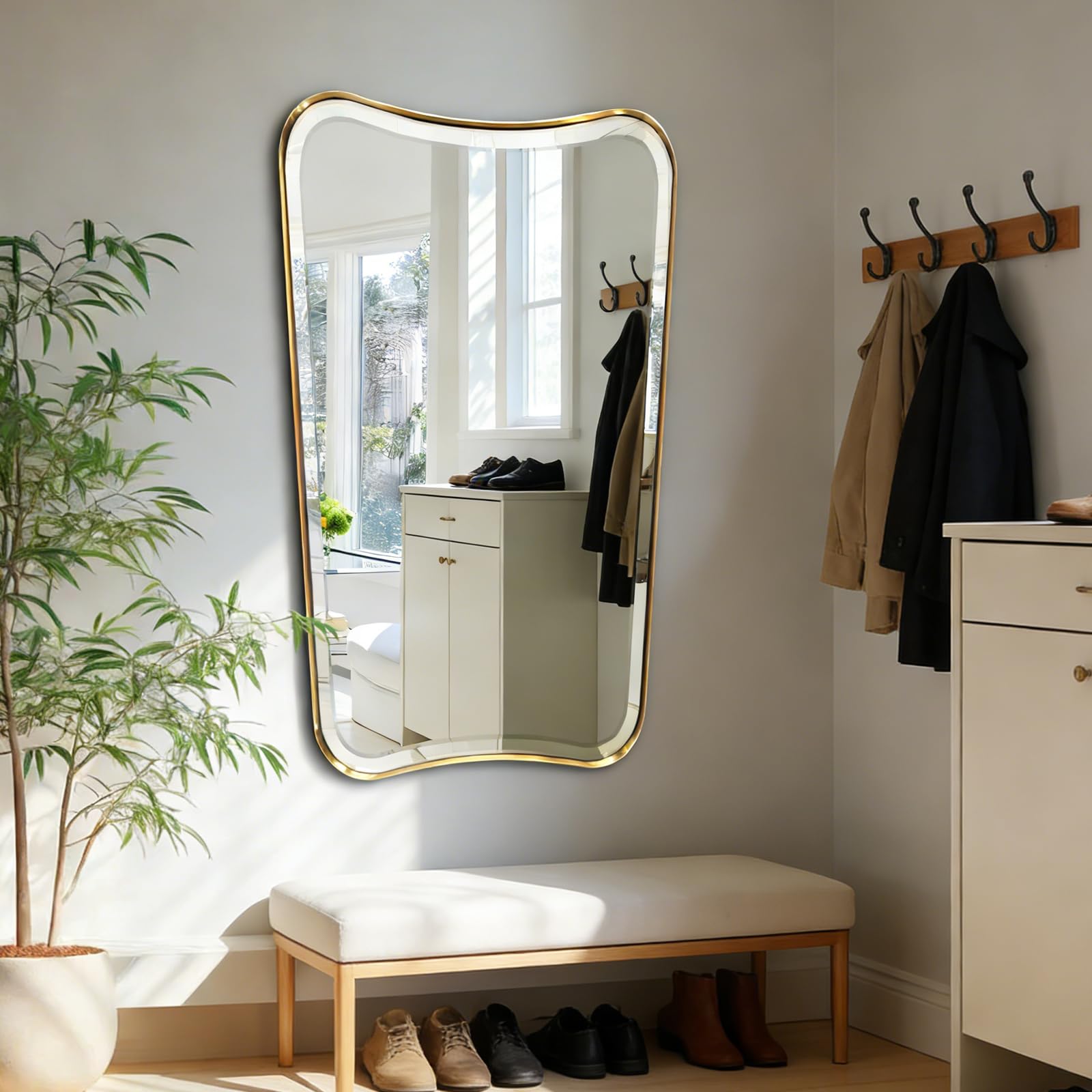 鏡 NONO Amazon.com: POZINO Brushed Gold Beveled Mirrors, 24
