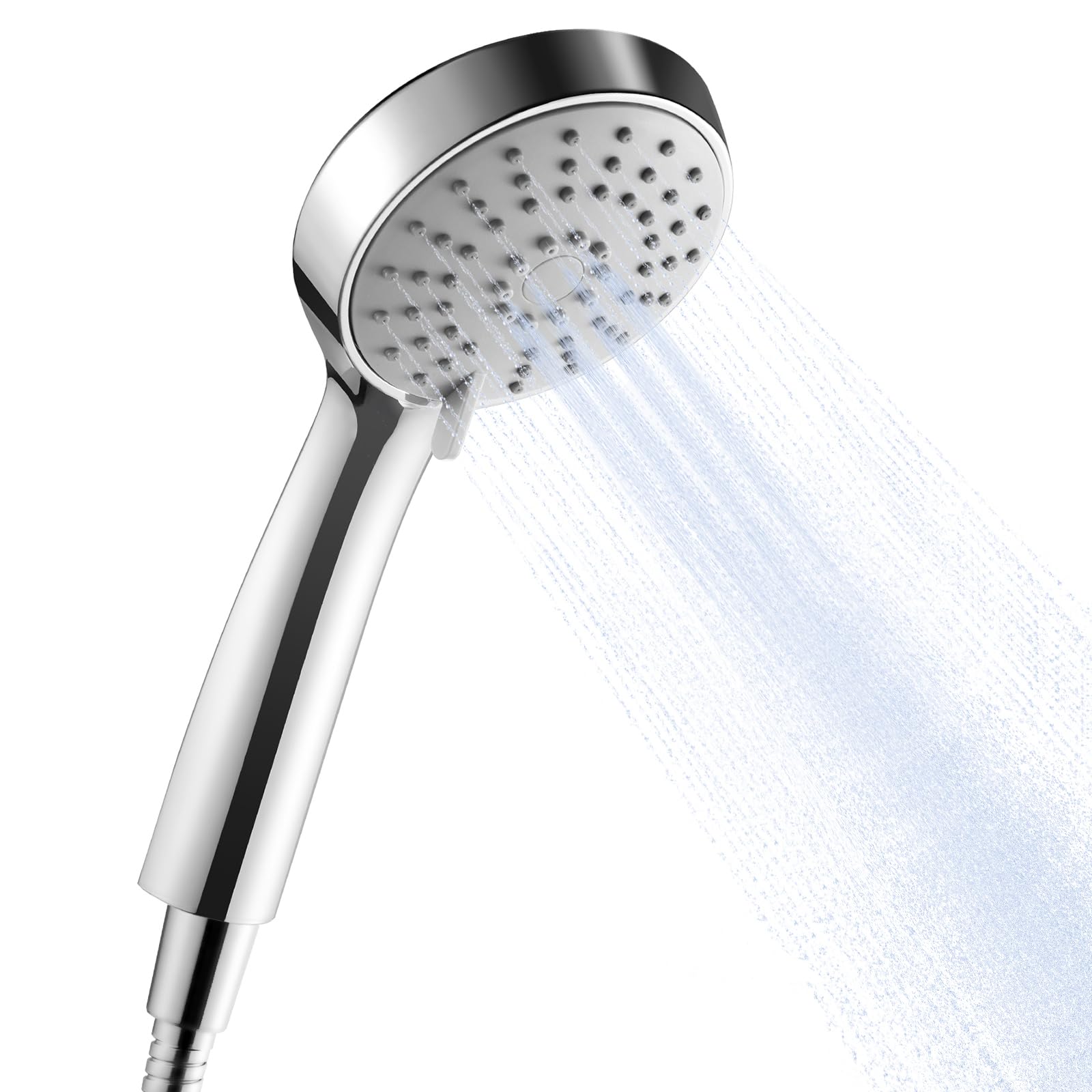 OFFO Shower Head and Hose 1.6m, Handheld Shower Head with 3 Spray Modes, Powerful Boosting Handheld Showerhead for Low Water Pressure, Chrome