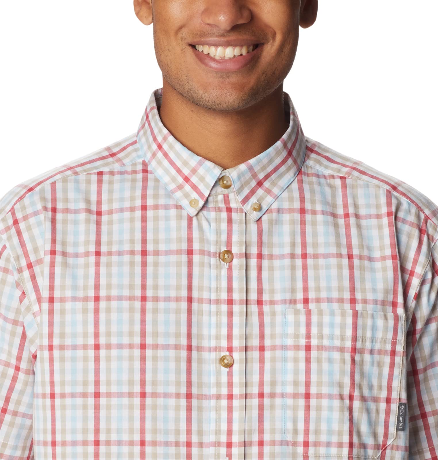 Columbia Rapid Rivers II Short Sleeve Plaid Shirt, Comfort Stretch Camisa de Botones Hombre