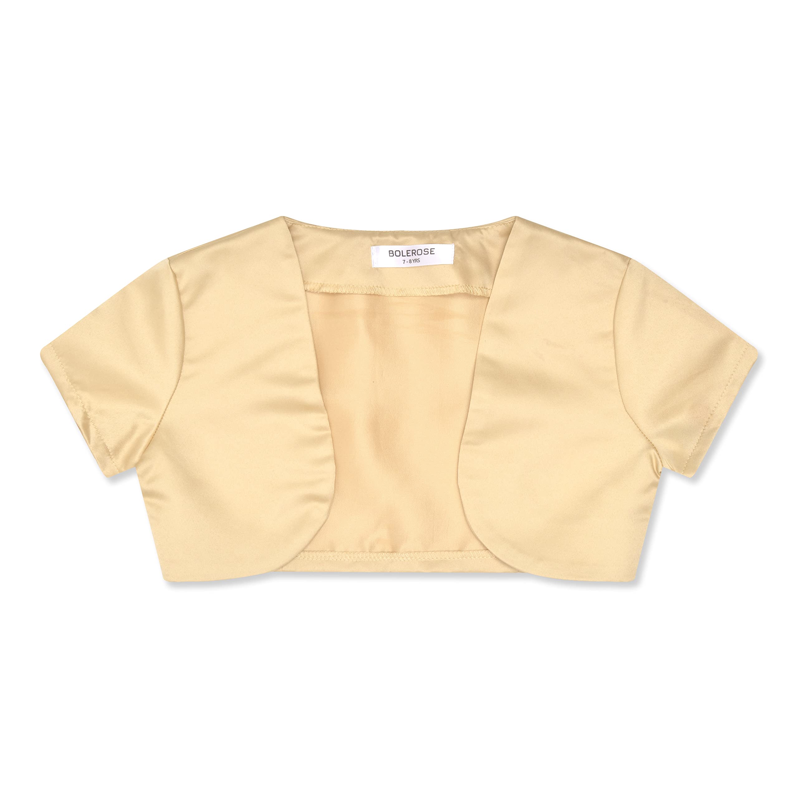 Bolerose niñas Satén Manga Corta Bolero Niños niñas Capa Hombros