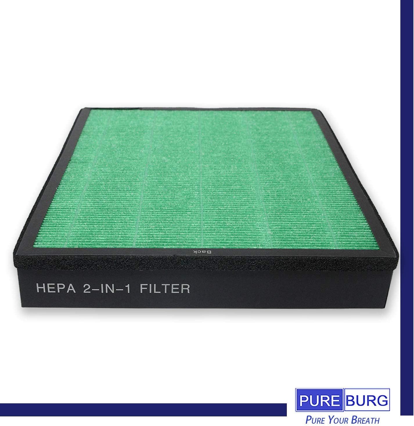 PUREBURG Replacement Filter Set Compatible with Coway Airmega 400 400S Air Purifier,1-Pack (2 Filters) H13 HEPA Activated Carbon MAX2 3-Stage Filtration