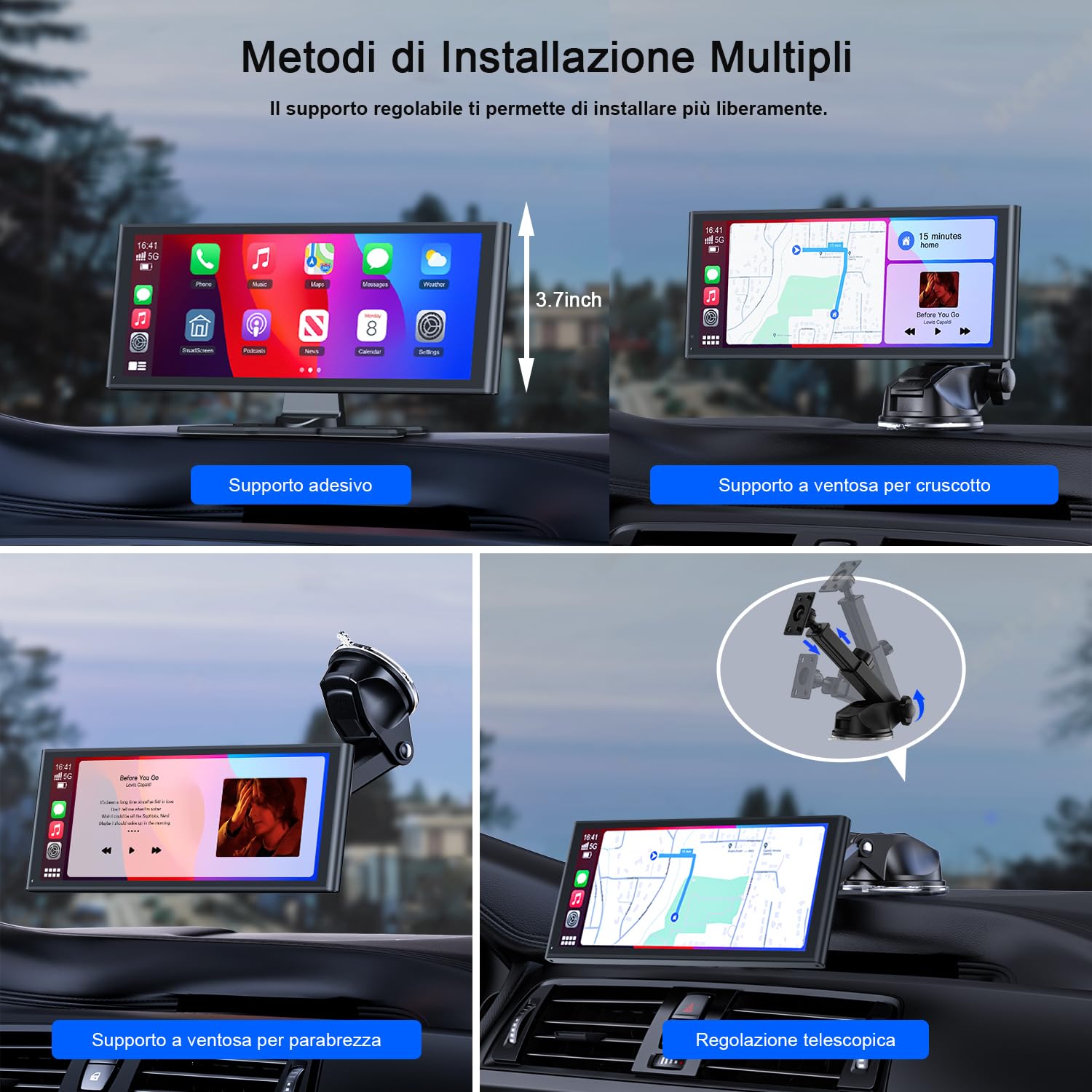 Avylet Carplay Wireless Andriod Auto, schermo per auto IPS 9.26" con telecamera di backup, Stereo Auto con navigazione GPS, controllo vocale, schermo touch, Bluetooth, Mirror Link, FM, AUX