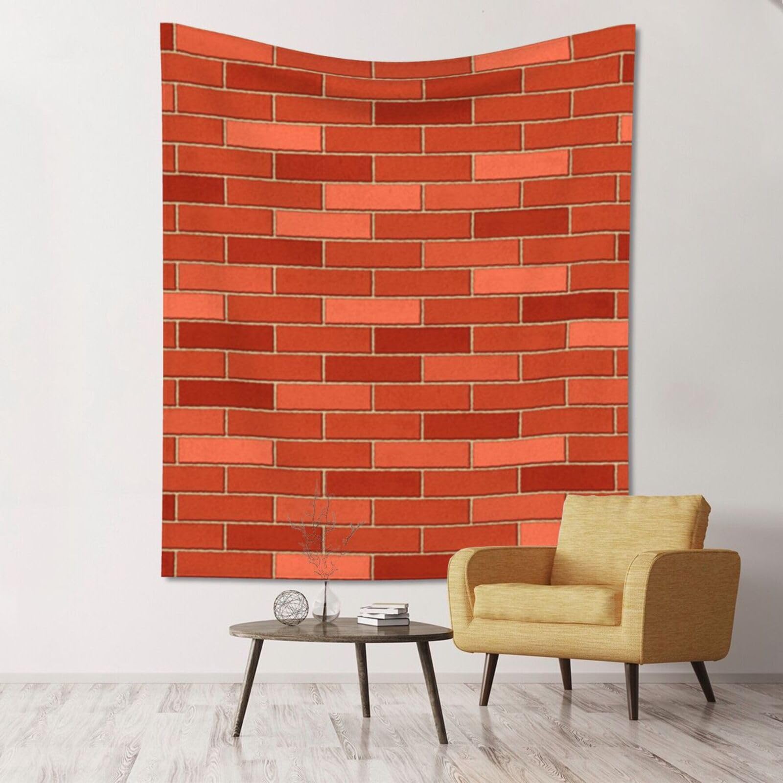 WKSGDSG Large Wall Hanging, Machine Washable Tapestry For Dorm Room, Red Brick Wall Texture, Lightweight Polyester Wall Art For Bedroom Living Room, 152x130cm