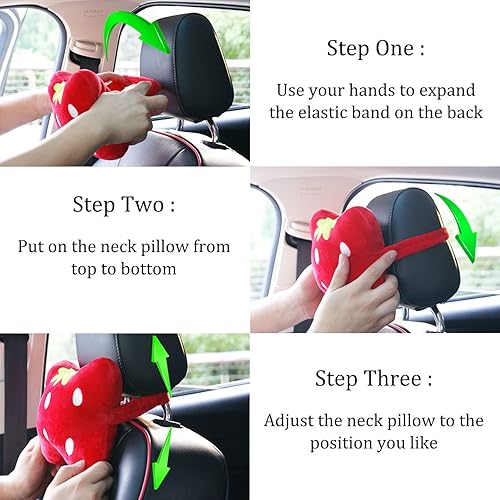 Miniatura 6 de Sexysamba Almohada para reposacabezas de automóvil, almohada de cuello de dibujos animados para automóvil, cómoda almohada suave para asiento de