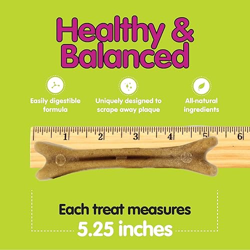 Miniatura 6 de Huesos del vientre para perros, 4 golosinas dentales grandes con sabor a yogur (hechas en Estados Unidos) – 4 golosinas para perros grandes –