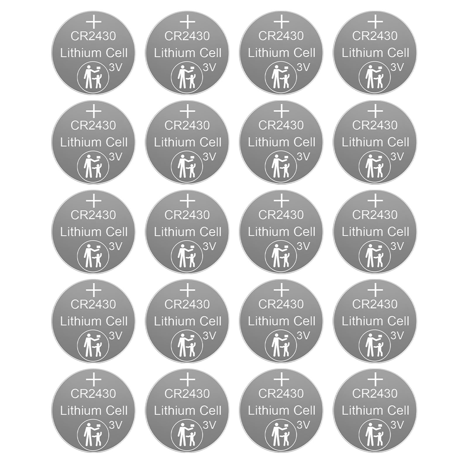 Piles bouton au lithium 285 mAh CR2430 3 V 2430 énergie stable pour montre, réveil, réveil à distance