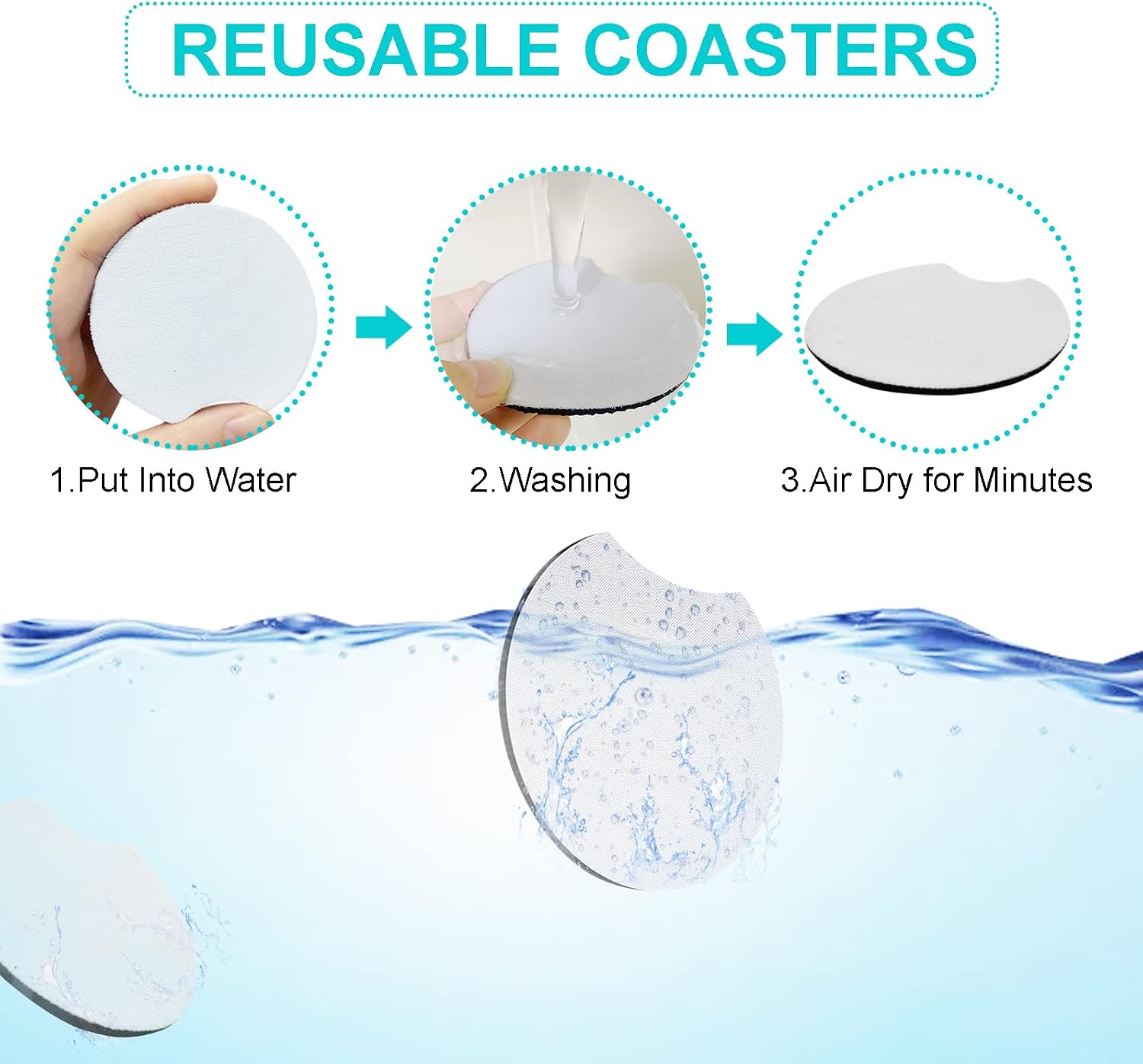 110PCS Sublimation Blanks Cup Coasters, 2.76inch Circular Opening Blank Sublimation Coaster for DIY Coasters Crafts,Car Coasters Sublimation Accessories