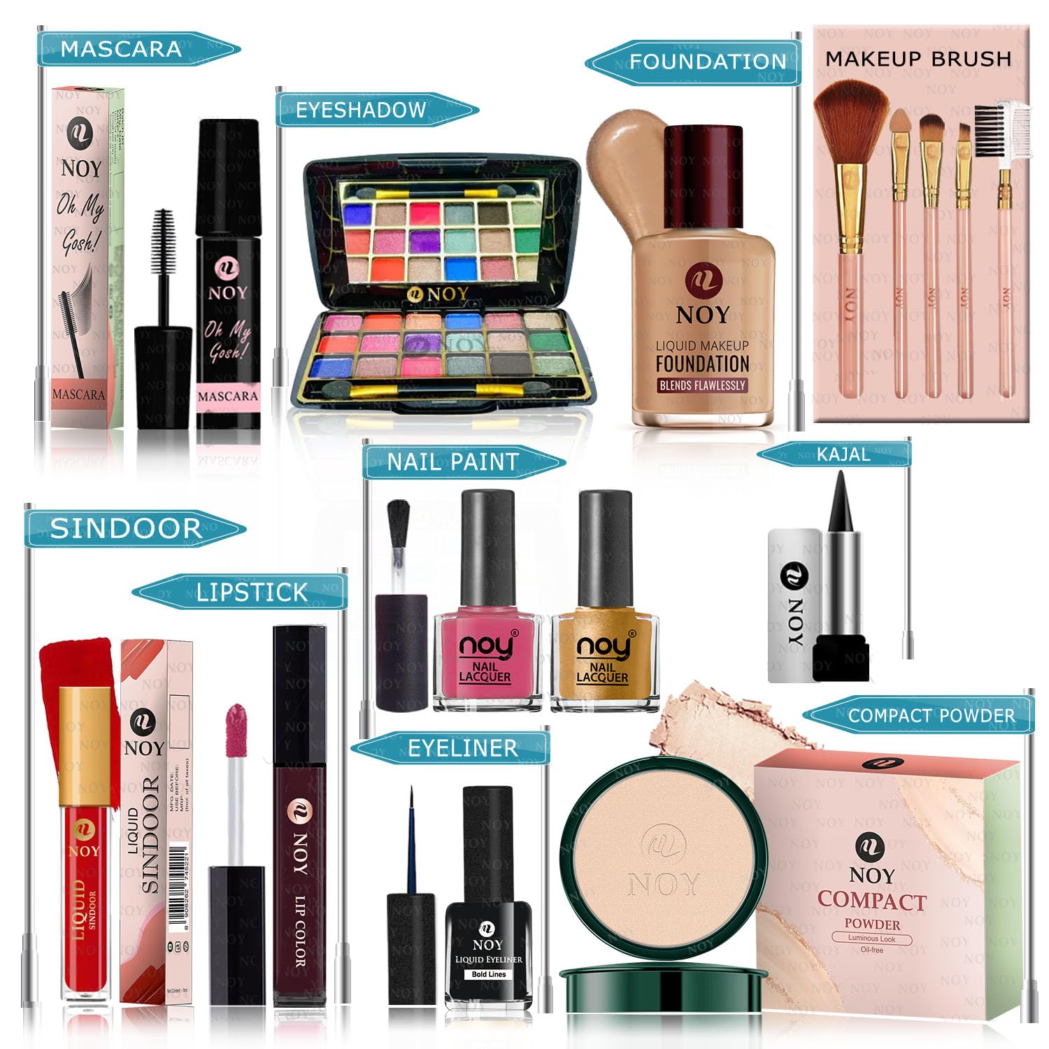 NOY Makeup Kit Combo Fusion- Artistic Blend For Creative Expression (Kit-15 Pcs) #YN241-image-30