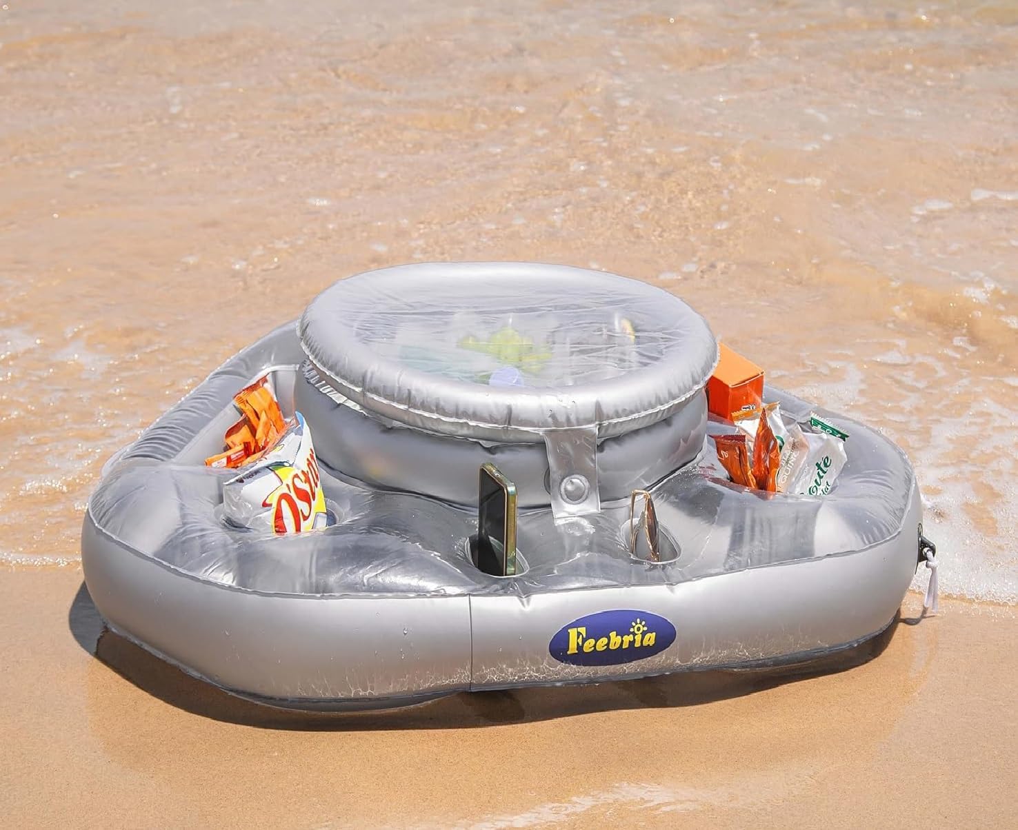 Pool Inflatable Floating Can Beverage Cooler for Swimming, Boating, Tubing