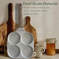 Vista 2 de Sartén de cuatro huevos, sartén antiadherente para tortillas, adecuada para estufas de gas, utensilios de cocina de inducción de granito de grado