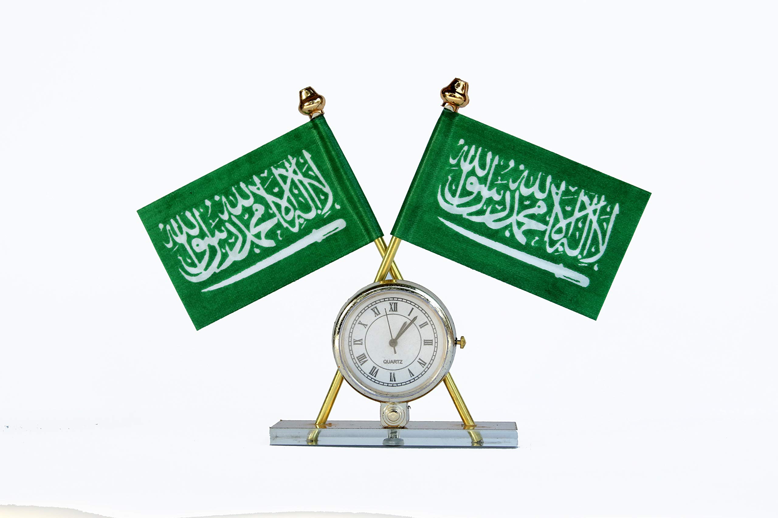 He & She SHOPPING Saudi Arabia Crossed Design Flag with Watch for Car Dashboard, Office Table, Study Table (B09SJ21S9G) Amazon Price History, Amazon Price Tracker