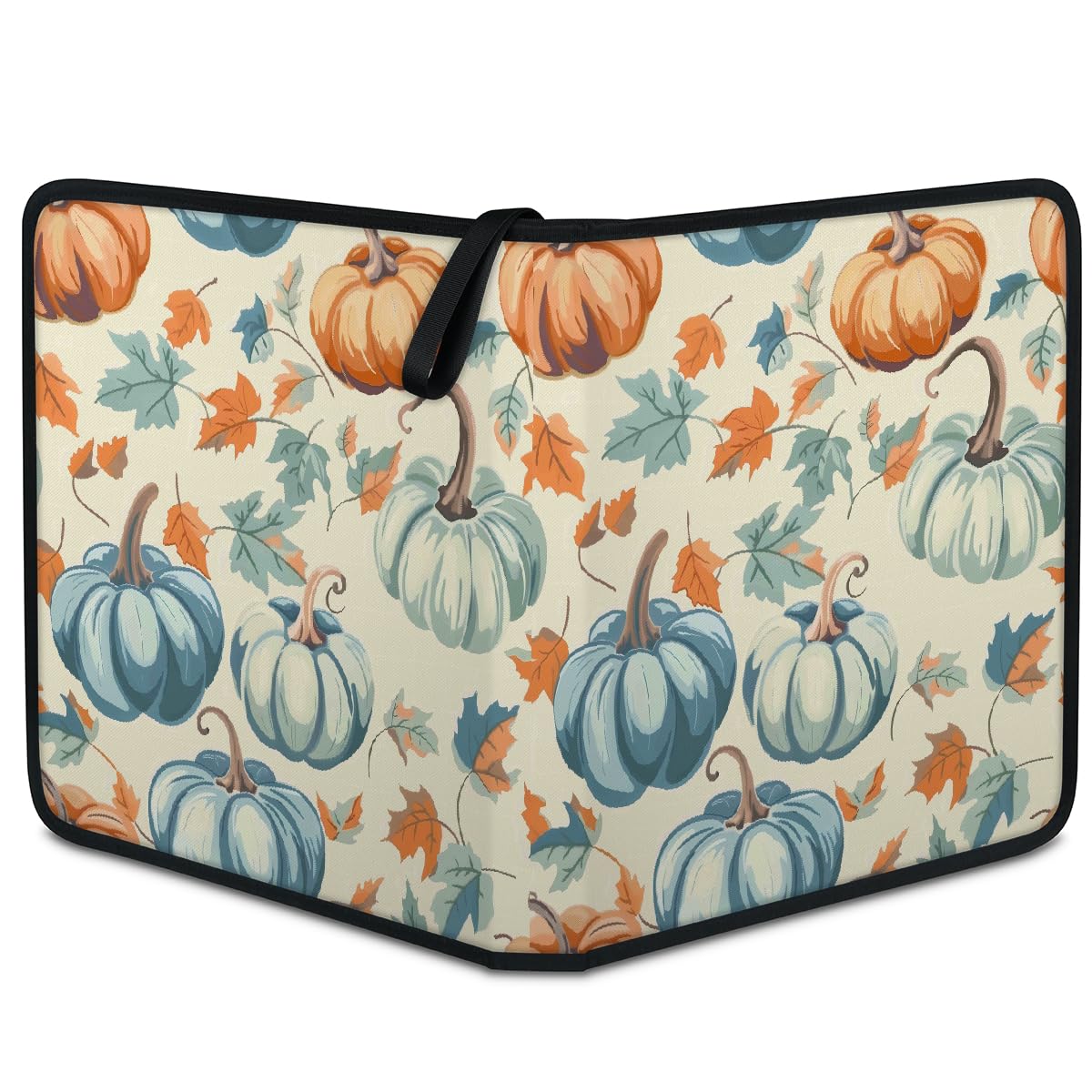 Carpeta de tarjetas coleccionables de 9 bolsillos, hojas de otoño, carpeta para tarjetas, carpeta de acuarela, álbum de tarjetas de calabaza con fundas extraíbles, libro de tarjetas impermeable con