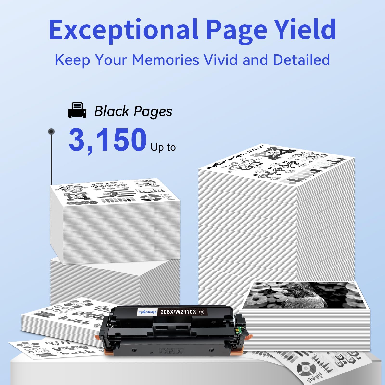 206 cartucce toner nero ad alta resa (con chip), ricambio compatibile per HP 206X 206A per Color Laserjet Pro MFP M283fdw M283cdw M283fdn M282nw M255dw M255nw M283 M255 W2110X W2110 A