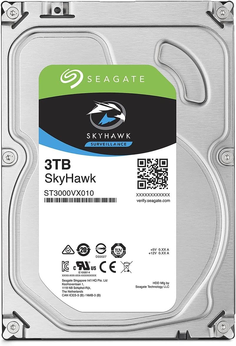 Seagate Skyhawk 3TB Surveillance Internal Hard Drive HDD – 3.5 Inch Sata 6Gb/s 256MB Cache for DVR NVR Security Camera System(M.Refurbished)