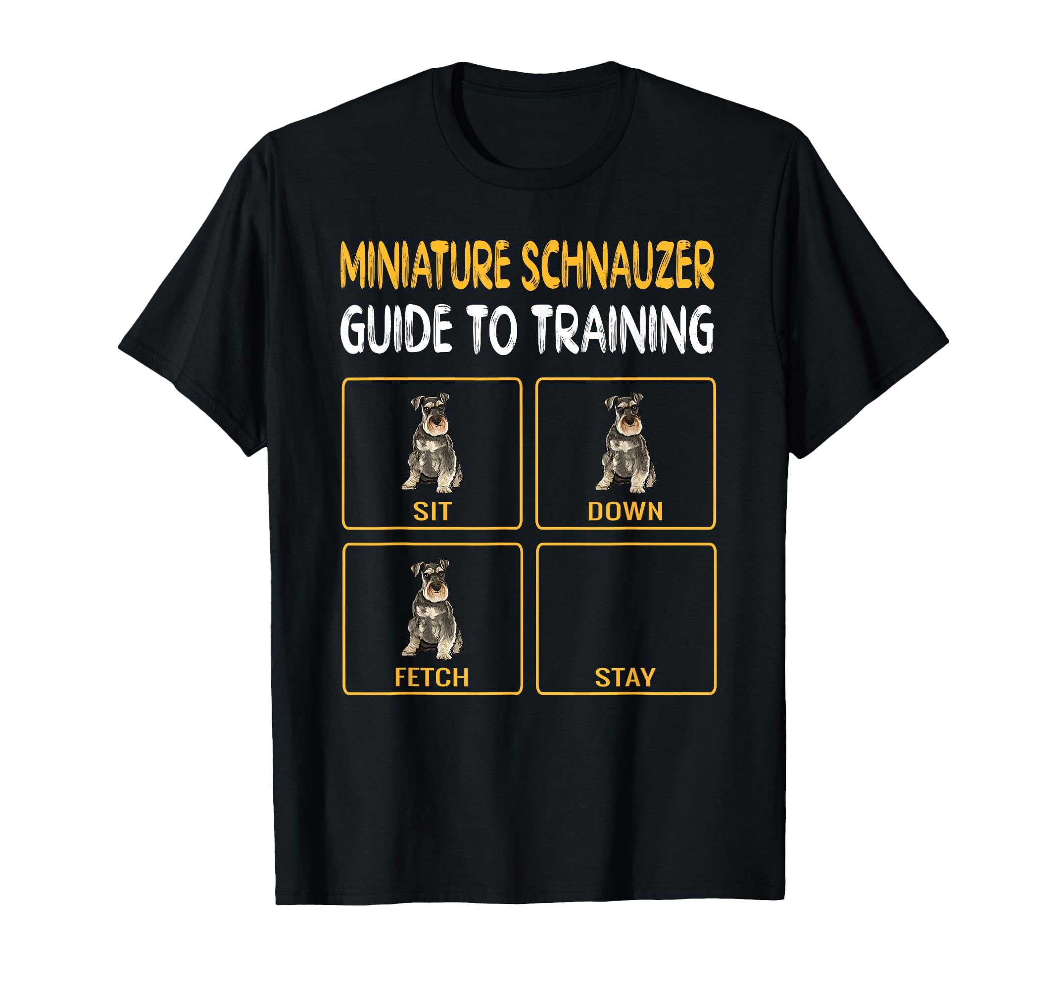 Funny Miniature Schnauzer Guide to Training Dog Obedience T-Shirt