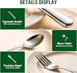ENLOY 20-Piece Stainless Steel Flatware Set, Kitchen Utensil Set for 4, Includes Knife, Fork and Spoon, Mirror Polished, Dishwasher Safe