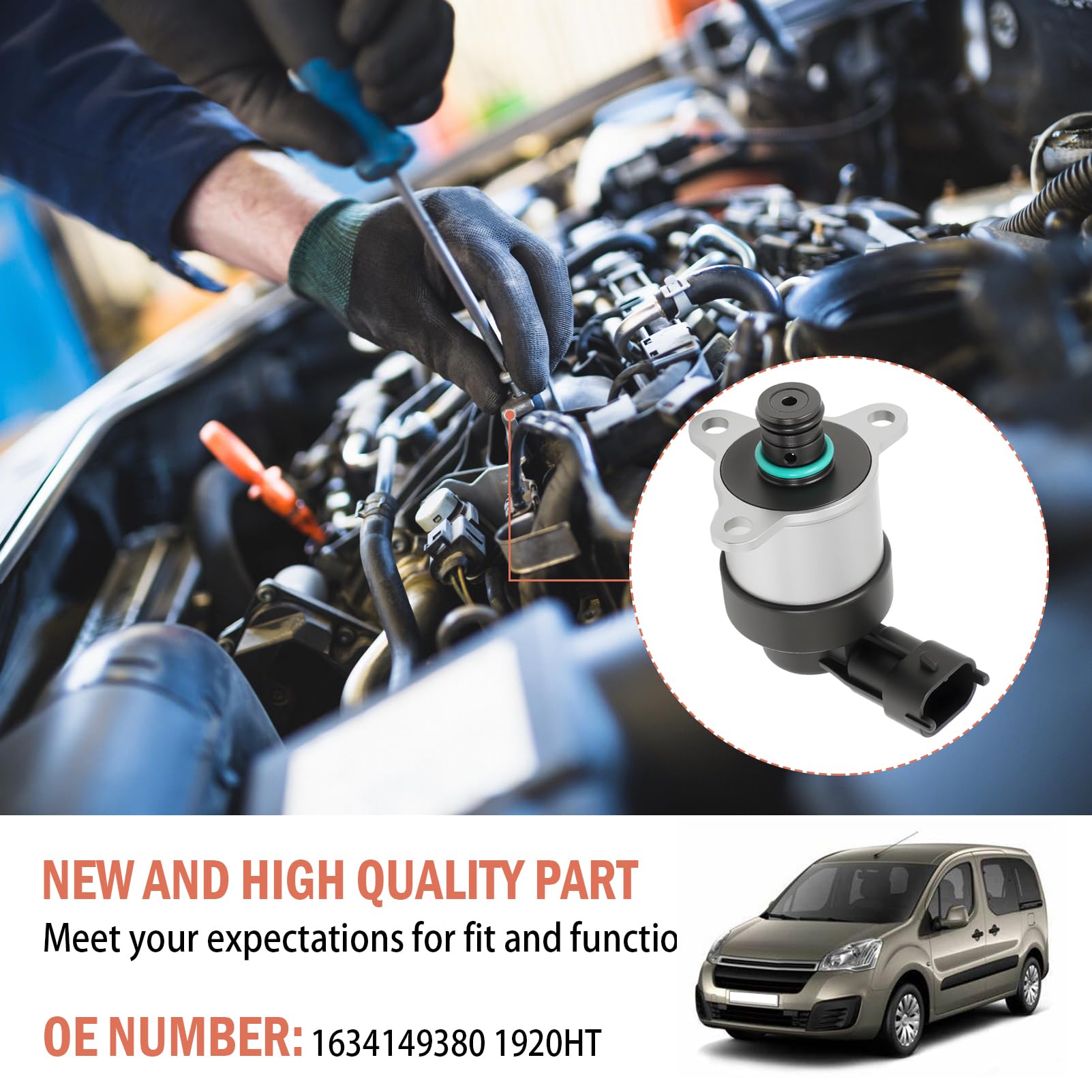 Regolatore carburante per 206 1.6 HDi 207 1.4 HDi Berlingo 1.6 HDi 1634149380 1920HT