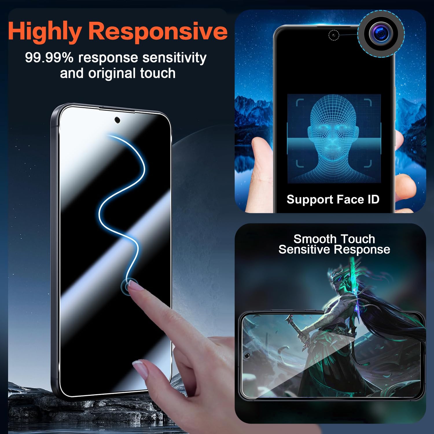 Osłona ekranu do Samsung Galaxy Z Flip 6, 2x wewnętrzna miękka czarna folia TPU, 2x osłona ekranu ze szkła hartowanego, ochrona ekranu przedniego, przyjazny dla obudowy, bez pęcherzyków powietrza, HD