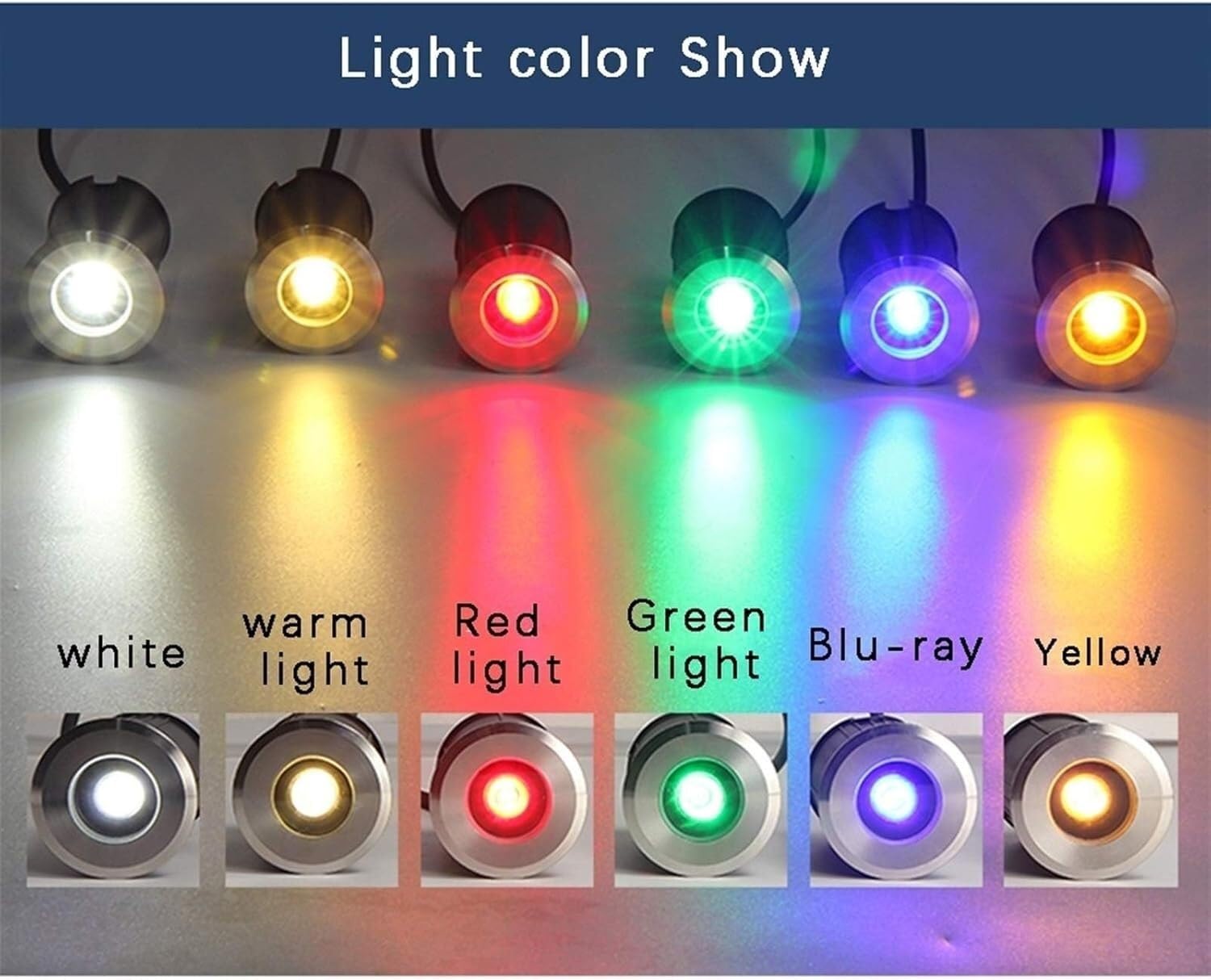 Luci A LED Subacquee per Laghetto per Esterni Giardino Feste Fontana Ip68 Interrate Paesaggistiche 12V Faretto Rotondo da Incasso Bianco Caldo/Rosso 52X85 Mm