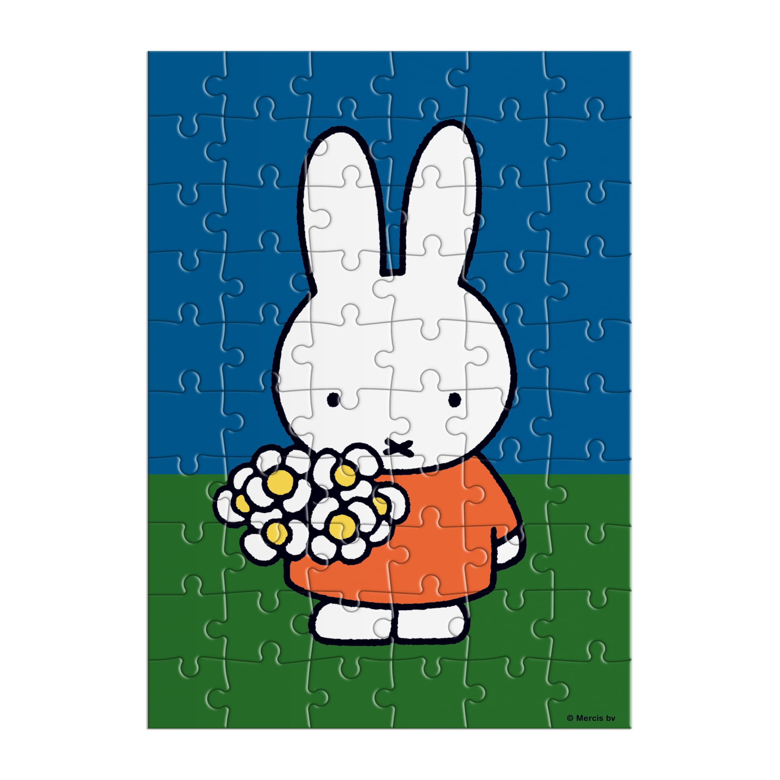 みっふぃ Galison Miffy with Flowers – Miffy Greeting and Jigsaw Puzzle Card