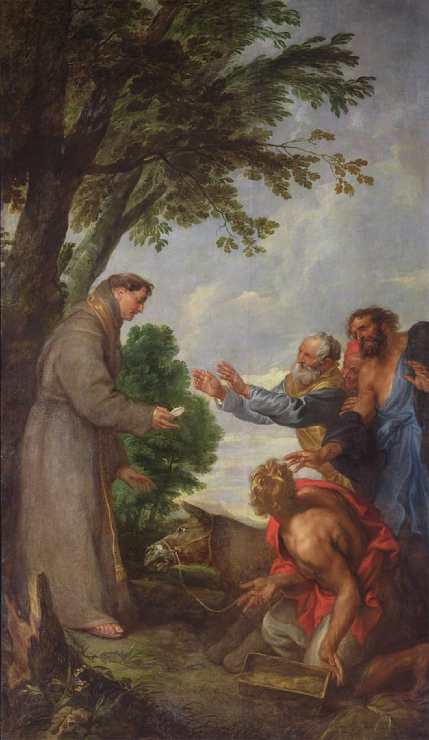 ARTXLXXBN Famous Painting Art Wall Decor Abstract Art Picture the Legend of the Mule and Saint of Padua by Van Dyck Animal Pictures for Home Decor 60x90cm