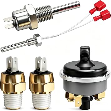 Pool Heater Repair Kit Stack Flue Sensor, Thermistor, High Limit Switch, Water Pressure Switch, 140F Gas Shutoff Switch Compatible with Pentair Sta-Rite MasterTemp Max-E-Therm