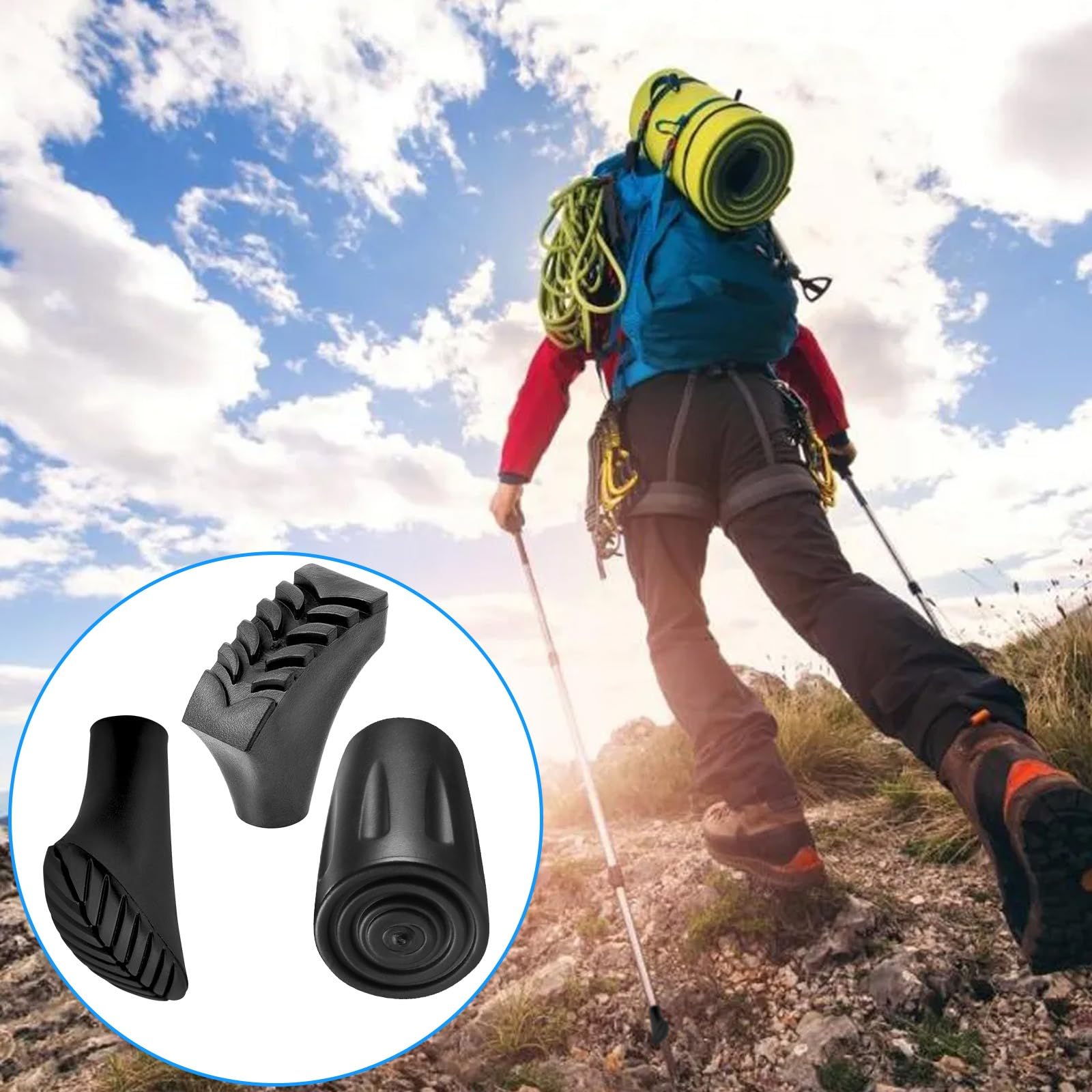Lot De 6 Embouts En Caoutchouc Pour Bâtons De Randonnée – Diamètre 11 Mm – Antidérapants, Amortissants – Pour Marche Nordique Et Trekking