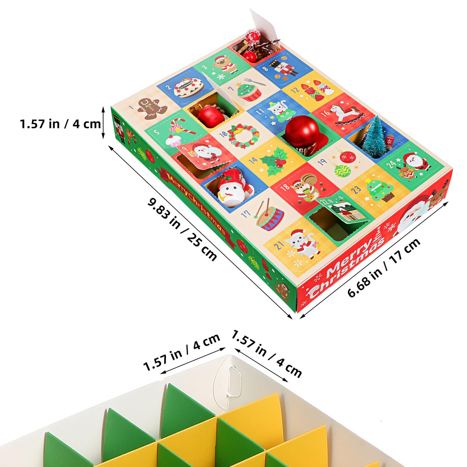 VALICLUD 10 Piezas Caja de Obsequio Navideña de Cajas de Papel Vacías para Calendario de Adviento de Regresiva Navideñas para Regalos de Adviento