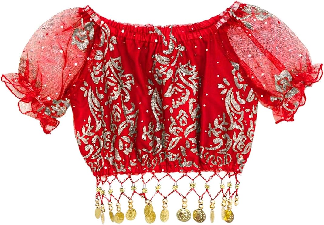 Robe Danse Orientale Enfant Fille 4-11 Ans – Costume Danse Du Ventre + Pantalon, Style Indien & Latin, Carnaval & Scène
